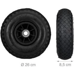 Relaxdays Roue De Diable Set De 2 Roues De Brouette, Roue De Rechange Axe,3.00-4 , Caoutchouc 260x85 Mm 80 Kg, Noir 8 Relaxdays Roue De Diable Set De 2 Roues De Brouette, Roue De Rechange Axe,3.00-4 , Caoutchouc 260x85 Mm 80 Kg, Noir -chariot de jardin Soldes 2022 31795924 4