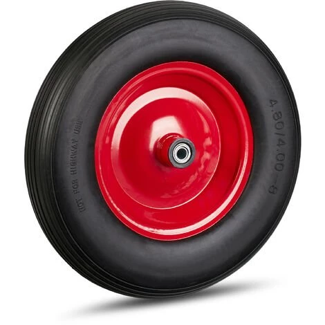 Relaxdays Roue De Brouette 4.80 4.00-8, Roue Caoutchouc Secours, Jante, 3 Adaptateurs, Pneu Diable 100 Kg Charge 1 Relaxdays Roue De Brouette 4.80 4.00-8, Roue Caoutchouc Secours, Jante, 3 Adaptateurs, Pneu Diable 100 Kg Charge