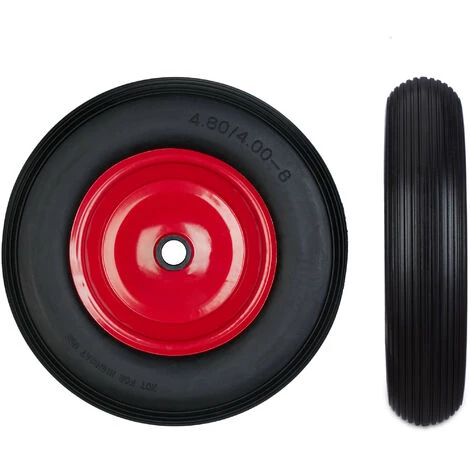 Relaxdays Roue De Brouette 4.80 4.00-8, Roue Caoutchouc Secours, Jante, 3 Adaptateurs, Pneu Diable 100 Kg Charge 2 Relaxdays Roue De Brouette 4.80 4.00-8, Roue Caoutchouc Secours, Jante, 3 Adaptateurs, Pneu Diable 100 Kg Charge – Image 2