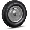 Relaxdays Roue De Brouette Caoutchouc 120 Kg, Roue De Rechange Axe, Caoutchouc Essieu 4.80 4.00-8, 3 Adaptateurs