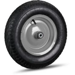 Relaxdays Roue De Brouette Caoutchouc 120 Kg, Roue De Rechange Axe, Caoutchouc Essieu 4.80 4.00-8, 3 Adaptateurs