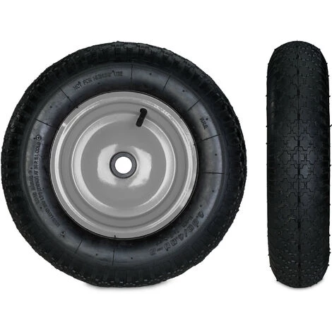 Relaxdays Roue De Brouette Caoutchouc 120 Kg, Roue De Rechange Axe, Caoutchouc Essieu 4.80 4.00-8, 3 Adaptateurs 2 Relaxdays Roue De Brouette Caoutchouc 120 Kg, Roue De Rechange Axe, Caoutchouc Essieu 4.80 4.00-8, 3 Adaptateurs – Image 2