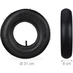 Relaxdays Roue De Brouette Avec Chambre à Air, Lot De 2 Pneus De Rechange 3.50-6, Pneumatiques, Jusqu’à 136 Kg, Noir -chariot de jardin Soldes 2022 31842179 5