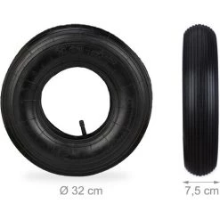 Relaxdays Roue De Brouette Avec Chambre à Air, Lot De 2 Pneus De Rechange 4.00-6, Pneumatiques, Jusqu’à 136 Kg, Noir -chariot de jardin Soldes 2022 31842188 5