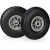 Relaxdays Roue De Diable, 2x Roue De Brouette Caoutchouc, 3.00-4", 260 X 85 Mm, Pour Axe De 20 Mm, Noir-gris