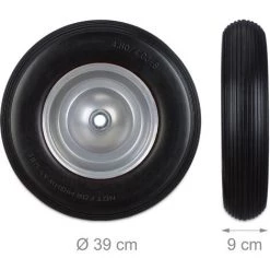 Relaxdays Roue De Brouette 4.80 4.00-8, Roue En Caoutchouc, Roue Secours, Jante, Pneus Diable 100 Kg Charge, Noir Gris -chariot de jardin Soldes 2022 32341620 5