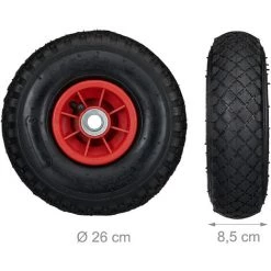 Relaxdays Roue De Diable Set De 2 Roues De Brouette, Roue De Rechange Axe,3.00-4 , Caoutchouc 260x85 Mm 80 Kg, Noir -chariot de jardin Soldes 2022 32341637 4