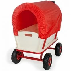 Varan Motors - TC1812M Chariot Wagon Pour Enfant, Chariot De Transport En Bois Avec Bâche, Charge 180Kg Max. - Rouge -chariot de jardin Soldes 2022 325026 4