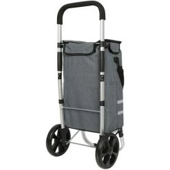 SKECTEN Caddie De Courses, Chariot De Courses, Pliable, Polyvalent, Sac Amovible, Roulettes, Solide, Gris -chariot de jardin Soldes 2022 33222367 3