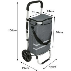SKECTEN Caddie De Courses, Chariot De Courses, Pliable, Polyvalent, Sac Amovible, Roulettes, Solide, Gris -chariot de jardin Soldes 2022 33222367 4