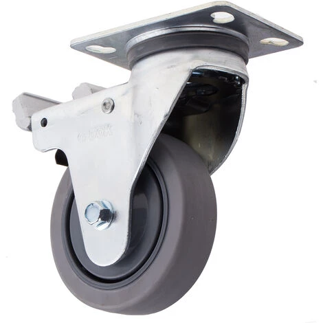 Roulettes Industrielles Pivotant Avec Frein RS PRO, Diam 100mm, 75kg ( Prix Pour 1 ) 1 Roulettes Industrielles Pivotant Avec Frein RS PRO, Diam 100mm, 75kg ( Prix Pour 1 )