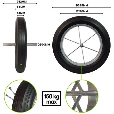 OXEO Roue De Brouette Increvable Jante Métal 2 OXEO Roue De Brouette Increvable Jante Métal – Image 2