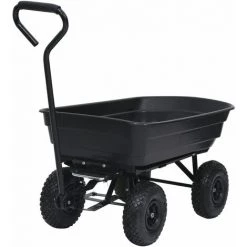 VidaXL Chariot à Main à Bascule De Jardin 300 Kg 75 L Noir -chariot de jardin Soldes 2022 35654343 5