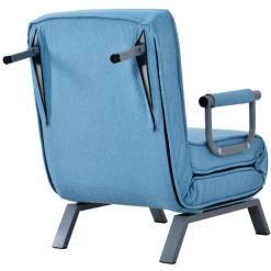 ORGANNICE Canapé-lit-fauteuil Convertible, Dossier Réglable Sur 6 Positions, Fauteuil Pliable Avec Oreillers, Assise Rembourrée, Canapé Méridienne De Loisirs Pour La Maison, Le Bureau Couleur Bleue - Bleue -chariot de jardin Soldes 2022 38154609 3