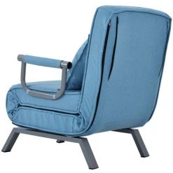 ORGANNICE Canapé-lit-fauteuil Convertible, Dossier Réglable Sur 6 Positions, Fauteuil Pliable Avec Oreillers, Assise Rembourrée, Canapé Méridienne De Loisirs Pour La Maison, Le Bureau Couleur Bleue - Bleue -chariot de jardin Soldes 2022 38154609 4