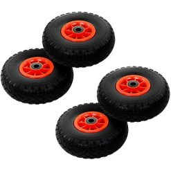 HAPPYSHOPPING Roue De Diable 4 Pcs PU Solide 3.00-4 (260 X 85 Mm) -chariot de jardin Soldes 2022 39451481 2