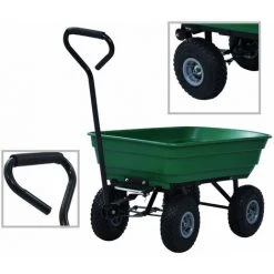 HAPPYSHOPPING Chariot A Main De Jardin 300 Kg 75 L Vert