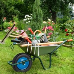 Relaxdays Roue De Brouette 4.80 4.00-8, Pneu En Caoutchouc Plein Avec Jante Acier, Charge 120 Kg, Noir/bleu -chariot de jardin Soldes 2022 43909549 3