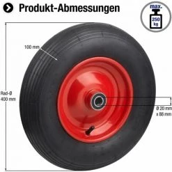 Metafranc Roue Increvable Diable Butyle, Ø 400 Mm, Jante En Acier