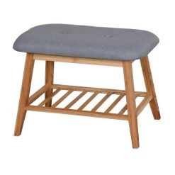 ORGANNICE Banc De Rangement En Bambou Du Salon étagère à Chaussures D'entrée - Brun -chariot de jardin Soldes 2022 44088078 5