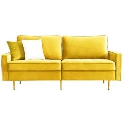ORGANNICE Canapé Moderne En Tissu Velours 180cm - Jaune - Jaune -chariot de jardin Soldes 2022 44089811 2