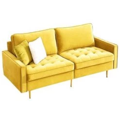 ORGANNICE Canapé Moderne En Tissu Velours 180cm - Jaune - Jaune -chariot de jardin Soldes 2022 44089811 3
