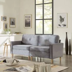 ORGANNICE Canapé 3 Places, Canapé De Salon ， Canapé Moderne Et Confortable, 194 * 76 * 90 - Gris -chariot de jardin Soldes 2022 44089812 2