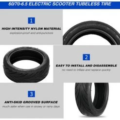 HAPPYSHOPPING Pneu Sans Chambre De Scooter Electrique 60/70-6.5 Epaissir Le Remplacement De Pneu Antideflagrant Sans Pneu De Gonflage Pour Scooter Electrique Ninebot G30, Modele : Noir -chariot de jardin Soldes 2022 45564504 4