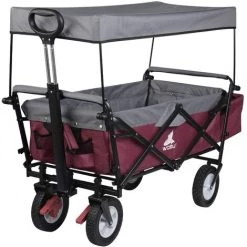 WOLTU Chariot De Jardin. Avec Toit à 4 Roues. Capacité De Charge 80kg. Fuschia