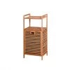 ORGANNICE Panier ¨¤ Linge De Salle De Bain Panier De Rangement En Bambou Avec Tiroir 44x33x96 Cm - Naturel