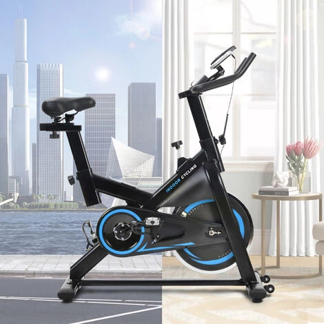 ORGANNICE Vélo D'appartement De Cardio-training Avec Console LCD Et Volant D'inertie De 10 Kg, Siège Et Guidon Réglables - Bleu 4 ORGANNICE Vélo D'appartement De Cardio-training Avec Console LCD Et Volant D'inertie De 10 Kg, Siège Et Guidon Réglables - Bleu – Image 4