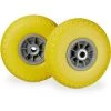 RELAXDAYS Roue De Diable, 2x Roue De Brouette Caoutchouc, 3.00-4", 260 X 85 Mm, Pour Axe De 20 Mm, Jaune-gris