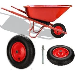 Hengda 480 / 400-8 Roue De Brouette En PU Gonflable Avec Pneumatiques Roue De Secours Avec Axe | Axe Ø 390 Mm Pour Charrettes à Bras -chariot de jardin Soldes 2022 46296842 3