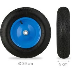 RELAXDAYS 4x Roues De Brouette 4.80 4.00-8, Avec Air, De Secours, Jante En Acier, Pour Diable, Noir/bleu -chariot de jardin Soldes 2022 46356956 5