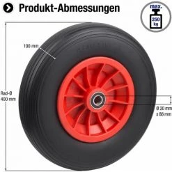 Metafranc Crevaison Roue Résistant, Ø 400 Mm, PVC-jante