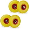 RELAXDAYS Roue De Diable, 4x Roue De Brouette Caoutchouc, 3.00-4", 260 X 85 Mm, Pour Axe De 20 Mm, Jaune-gris
