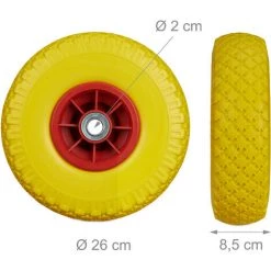 RELAXDAYS Roue De Diable, 4x Roue De Brouette Caoutchouc, 3.00-4", 260 X 85 Mm, Pour Axe De 20 Mm, Jaune-gris -chariot de jardin Soldes 2022 47251342 5