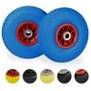 RELAXDAYS Roue De Diable, 2x Roue De Brouette Caoutchouc, 3.00-4", 260 X 85 Mm, Pour Axe De 20 Mm, Bleu-rouge