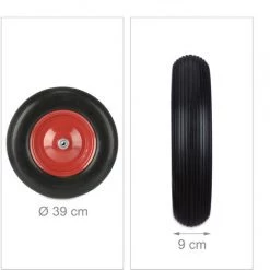 Relaxdays Roue De Brouette 4.80 4.00-8, Pneu De Rechange, Caoutchouc, Jante Acier, Increvable, Charge 120 Kg, Noir/rouge -chariot de jardin Soldes 2022 49246499 5