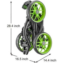 JN.SONGS Chariot De Golf Pliant 3 Roues Aluminium Avec Porte-parapluie Aluminium - Vert -chariot de jardin Soldes 2022 50600237 2