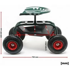 HELLOSHOP26 Siège De Jardin Sur Larges Roues 150 Kg Max Chariot Coulissant Porte-outil - Or -chariot de jardin Soldes 2022 50674395 3
