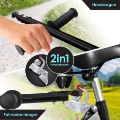 KESSER® Remorque Pour Vélo Remorque Chariot De Transport Avec Attelage Timon Haut Pour Vélo Remorque De Transport Boîte De Transport Avec 70 Litres De Volume Max. 60 kg Pour Les Vélos De 26 à 28 pouces -chariot de jardin Soldes 2022 50753690 3