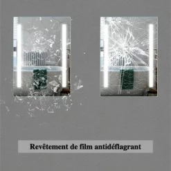 ORGANNICE Miroir Lumineux, Miroir De Salle De Bain, Miroir Mural Anti-buée Avec éclairage LED à Intensité Réglable Et Interrupteur Tactile - Chrome 7 ORGANNICE Miroir Lumineux, Miroir De Salle De Bain, Miroir Mural Anti-buée Avec éclairage LED à Intensité Réglable Et Interrupteur Tactile - Chrome -chariot de jardin Soldes 2022 50933596 3