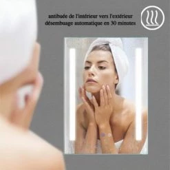 ORGANNICE Miroir Lumineux, Miroir De Salle De Bain, Miroir Mural Anti-buée Avec éclairage LED à Intensité Réglable Et Interrupteur Tactile - Chrome 9 ORGANNICE Miroir Lumineux, Miroir De Salle De Bain, Miroir Mural Anti-buée Avec éclairage LED à Intensité Réglable Et Interrupteur Tactile - Chrome -chariot de jardin Soldes 2022 50933596 5