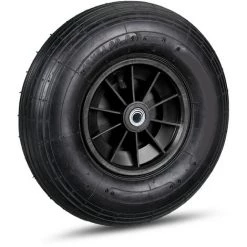 Relaxdays Roue De Brouette Caoutchouc 200 Kg, Roue De Rechange Axe, Caoutchouc Essieu 4.00-6, 3 Adaptateurs