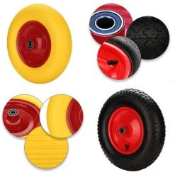 Hengda 480 / 400-8 Roue De Brouette En PU Gonflable Avec Pneumatiques Roue De Secours Avec Axe | Axe Ø 390 Mm Pour Charrettes à Bras -chariot de jardin Soldes 2022 51345971 4