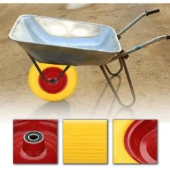 Hengda 480 / 400-8 Roue De Brouette En PU Avec Pneumatiques Roue De Secours Avec Axe | Axe Ø 390 Mm Pour Charrettes à Bras Chario -chariot de jardin Soldes 2022 51346286 4