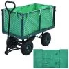Topdeal Bache De Chariot De Jardin Vert Tissu