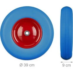 Relaxdays Roue De Brouette 4.80 4.00-8, Roue Caoutchouc, Roue De Secours, Jante, Pneus Diable 100 Kg Charge, Bleu Rouge -chariot de jardin Soldes 2022 52200958 5