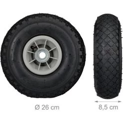 Relaxdays Roue De Diable Set De 2 Roues De Brouette, Roue De Rechange Axe,3.00-4 , Caoutchouc 260x85 Mm 80 Kg, Noir Gris -chariot de jardin Soldes 2022 52202294 4